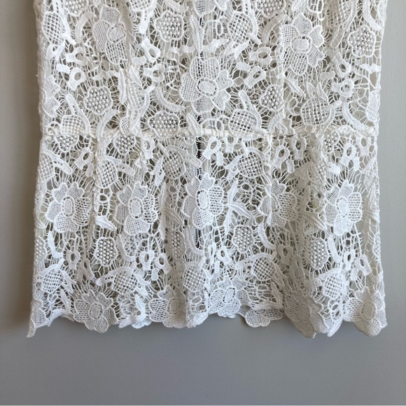 Cabi White Lace  Sheer Zip Up Tank Top S - Picture 2 of 9
